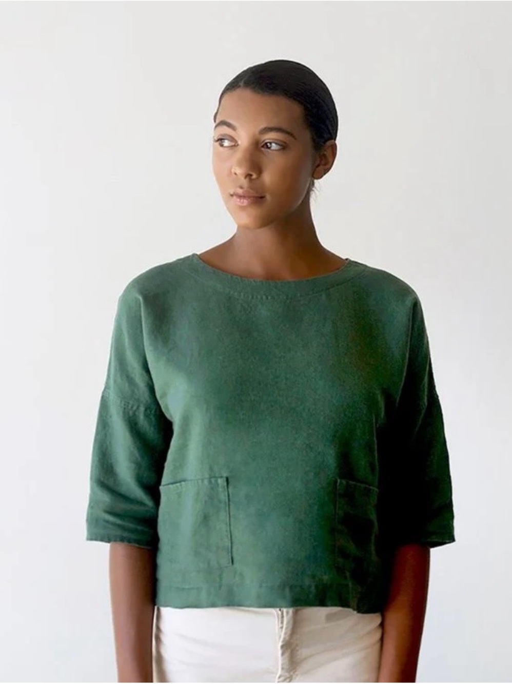 Casual Linen Women's Top, handmade from Wiksten pattern